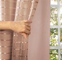 Ver imagem 1 de Cortina Blackout PVC com Tecido Voil xadrez 2,80 M x 1,80 M - Nude