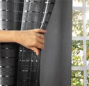 Ver imagem 1 de Cortina Blackout PVC com Tecido Voil xadrez 2,80 M x 1,80 M - Preto