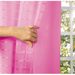 Cortina Blackout PVC com Tecido Voil xadrez 2,80 M x 1,80 M - Rosa - 1