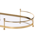 Ver imagem 3 de Bandeja Espelhada Oval em Metal Dourado Mart 33x18,5cm
