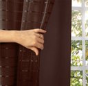 Ver imagem 1 de Cortina Blackout Pvc com Tecido Voil Xadrez 2,80 M X 1,80 M - Tabaco