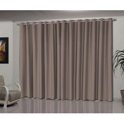 Cortina Blackout Tecido 3,00 x 2,60 Corta Luz Toque de Seda - Avelã - 1