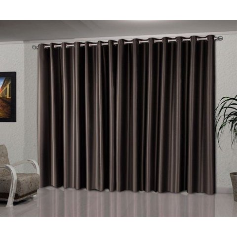 Cortina Blackout Tecido 2,80 x 1,80 Corta Luz Toque de Seda - Tabaco