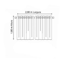 Cortina Roma 2,80 X 1,80 Metros Para Sala E Quarto Campari: Bordô - 1