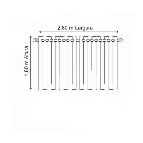 Cortina Roma 2,80 X 1,80 Metros Para Sala E Quarto Campari: Bordô