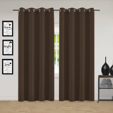 Cortina Roma 2,80 X 1,80 Metros Para Sala E Quarto Campari: Marrom