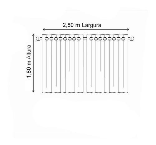 Cortina Roma 2,80 X 1,80 Metros Para Sala E Quarto Campari: Marrom-claro