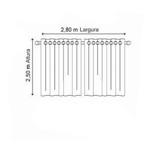 Cortina Roma 2,80 X 2,50 Metros Para Sala E Quarto Campari: Cinza