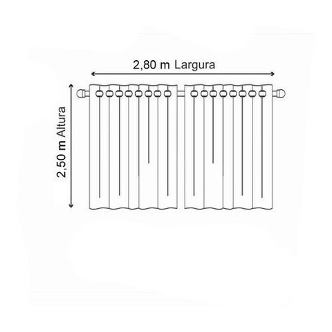 Cortina Roma 2,80 X 2,50 Metros Para Sala E Quarto Campari: Cinza