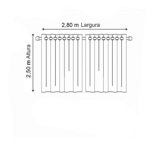 Cortina Roma 2,80 X 2,50 Metros Para Sala E Quarto Campari: Marrom-claro