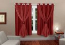 Ver imagem 1 de Cortina Melissa 100% Poliéster 1,80 M X 2,20m Campari Textil: Vermelho