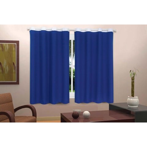 Cortina Maine Tecido Oxford 1,80m X 2,80m Campari Textil: Azul-marinho