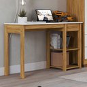 Ver imagem 2 de Mesa Infantil 1 Gaveta 2 Prateleiras 100% Mdf 7994 Branco Brilho/amêndoa - Móveis Peroba