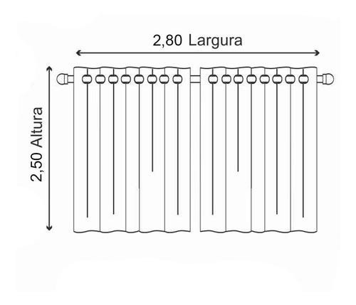 Cortina Blackout PVC com Voil Liso 2,50 M x 2,80 M Campari - Cinza - 2