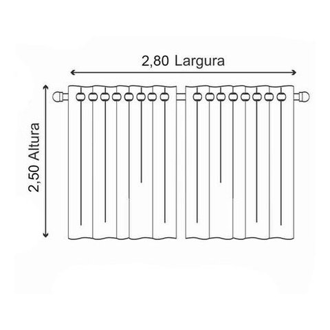 Cortina Blackout PVC com Voil Liso 2,50 M x 2,80 M Campari - Lilás