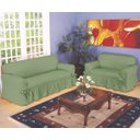 Ver imagem 1 de Capa De Sofá 2 E 3 Lugares Tecido Gorgurão Maquinetado: Verde-musgo