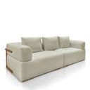 Ver imagem 5 de Sofá Bipartido com Almofadas Soltas 240cm Nuuk Linho Off White G63 - Gran Belo
