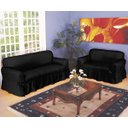 Ver imagem 1 de Capa De Sofá 2 E 3 Lugares Tecido Gorgurão Maquinetado: Preto