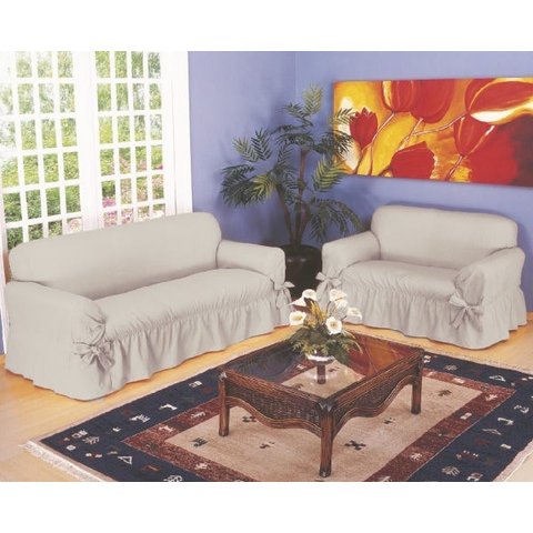 Capa de Sofá 2 e 3 Lugares Tecido Gorgurão Maquinetado: Palha