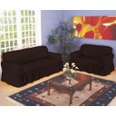 Ver imagem 1 de Capa De Sofá 2 E 3 Lugares Tecido Gorgurão Maquinetado: Marrom-escuro