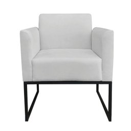 Poltrona Marisa Suede Base Industrial Metálica Preto D'Rossi - Cinza - 2