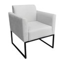 Ver imagem 1 de Poltrona Marisa Suede Base Industrial Metálica Preto D'Rossi - Cinza