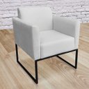 Ver imagem 4 de Poltrona Marisa Suede Base Industrial Metálica Preto D'Rossi - Cinza