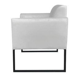 Poltrona Marisa Suede Base Industrial Metálica Preto D'Rossi - Cinza - 3