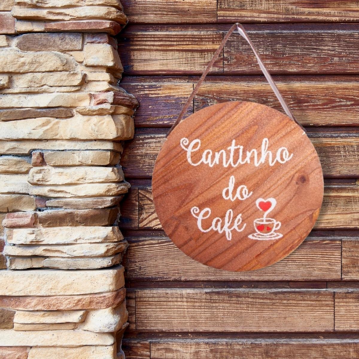 6 Unidades Quadro Decorativo Quarto Cozinha Madeira Temático Cor:Cantinho Café - 5