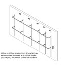Ver imagem 2 de Arara cabideiro aramado trilho parede closet loja suspenso Br 4,00 m