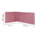 Ver imagem 3 de Cabeceira Painel Cama Solteiro Box Nuvem Suede Sandy 90 cm:Rosa