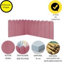 Ver imagem 4 de Cabeceira Painel Cama Solteiro Box Nuvem Suede Sandy 90 cm:Rosa