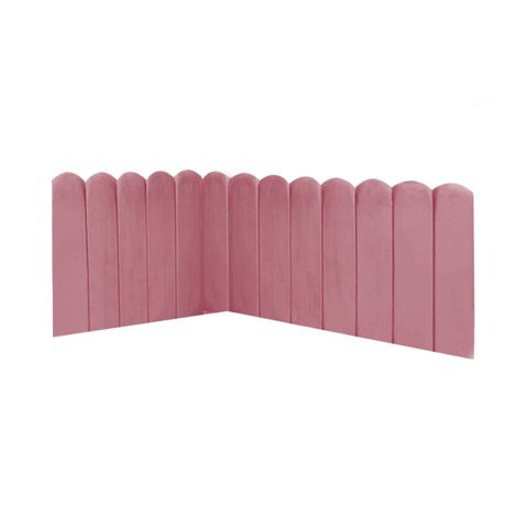Cabeceira Painel Cama Solteiro Box Nuvem Suede Sandy 90 cm:Rosa