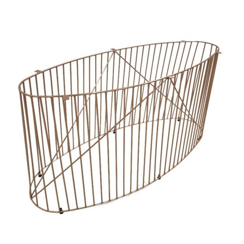 Base de Mesa Pisa Oval Raiada 150 X 60 Cm Metal Cobre