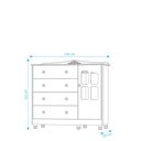 Ver imagem 3 de Cômoda de Bebê Elô 1 Porta com Janela 4 Gavetas - Moveis Peroba Amendoa/off White