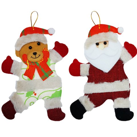 Kit 8 Enfeites Árvore de Natal Papai Noel e Urso Natalino