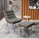 Ver imagem 2 de Puff Costela Suede Base Metal D’Rossi - Grafite