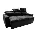 Ver imagem 7 de Sofá 3 Lugares Retrátil e Reclinável 2.00m Cama Inbox Smal com Bordado Pantográfico Suede Preto