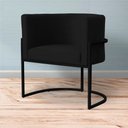 Ver imagem 3 de Kit 2 Poltronas Decorativa Sala de Estar Luana Base Preta Veludo Preto - Montanaris Decor Md Montana