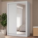 Ver imagem 1 de Guarda-roupa Solteiro 2 Portas de Correr com Espelho 4 Gavetas Branco Vivare Plus Madesa Branco