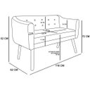 Ver imagem 5 de Namoradeira Julia 2 Lugares Linho Pés Palito Castanho D'Rossi - Preto A79