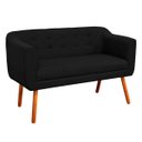 Ver imagem 2 de Namoradeira Julia 2 Lugares Linho Pés Palito Castanho D'Rossi - Preto A79