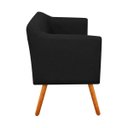 Ver imagem 3 de Namoradeira Julia 2 Lugares Linho Pés Palito Castanho D'Rossi - Preto A79