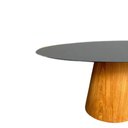 Ver imagem 2 de Mesa de Jantar Cone Oval 130x90 Cm Tampo Laca Preta Base Freijó Cor Marrom