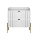 Ver imagem 3 de Mesa Lateral para Cama Moriah 60cm Retro 100% Mdf Branco com Pes Dourado