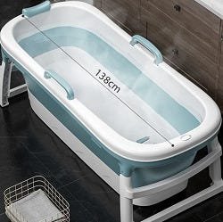 Banheira dobrável azul grande 51x111x59 cm - Baby pil - 3