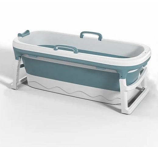 Banheira dobrável azul grande 51x111x59 cm - Baby pil - 2