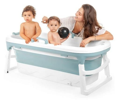 Banheira dobrável azul grande 51x111x59 cm - Baby pil - 4