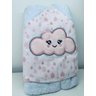 Toalha de banho bebê com capuz e bordada 70x80 Nuvem rosa - 2