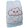 Toalha de banho bebê com capuz e bordada 70x80 Nuvem rosa - 1